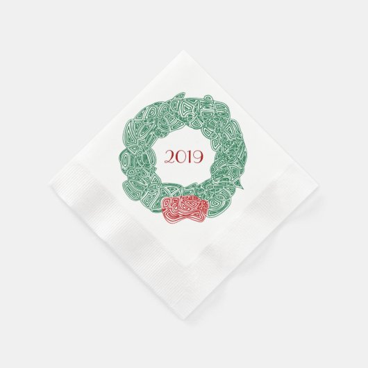 Modern Kerstkransjaar Servet (Hoek)