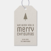 Modern Kerstmis Beige Vakantie Cadeaulabel (Voorkant)