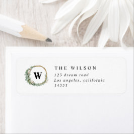 Modern Kerstmis botanische Return Address Label