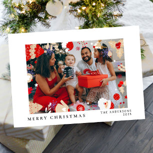 Modern Kerstmis Enkele Foto Vakantiedagen Feestdagenkaart