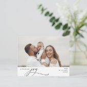 Modern, Kerstmis Familie Foto, Spread Joy Briefkaart (Staand voorkant)