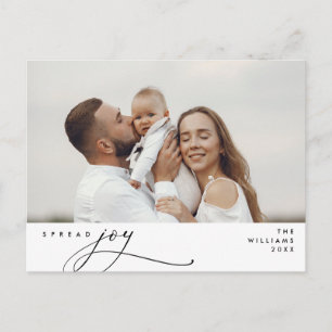 Modern, Kerstmis Familie Foto, Spread Joy Briefkaart