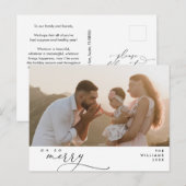 Modern, Kerstmis, Familiefoto, Oh zo vrolijk Briefkaart (Voorkant / Achterkant)