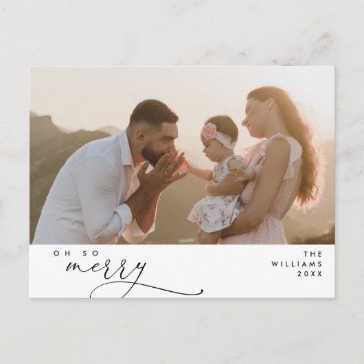 Modern, Kerstmis, Familiefoto, Oh zo vrolijk Briefkaart (Voorkant)