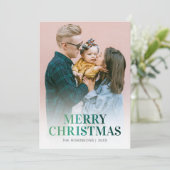 Modern Kerstmis Foto Feestdagenkaart (Staand voorkant)