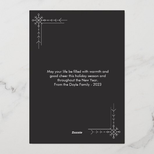 Modern Kerstmis Foto Folie  Folie Feestdagenkaart (Achterkant)