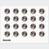 Modern Kerstmis Foto Ronde Sticker (Vel)