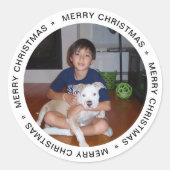 Modern Kerstmis Foto Ronde Sticker (Voorkant)