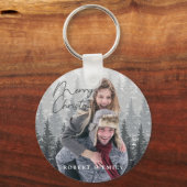 Modern Kerstmis Foto Script Sleutelhanger (Voorkant)