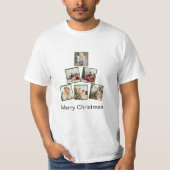Modern Kerstmis Fotocollage T-shirt (Voorkant)