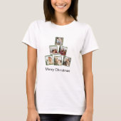 Modern Kerstmis Fotocollage T-shirt (Voorkant)