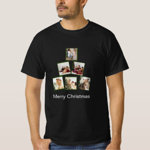 Modern Kerstmis Fotocollage T-shirt