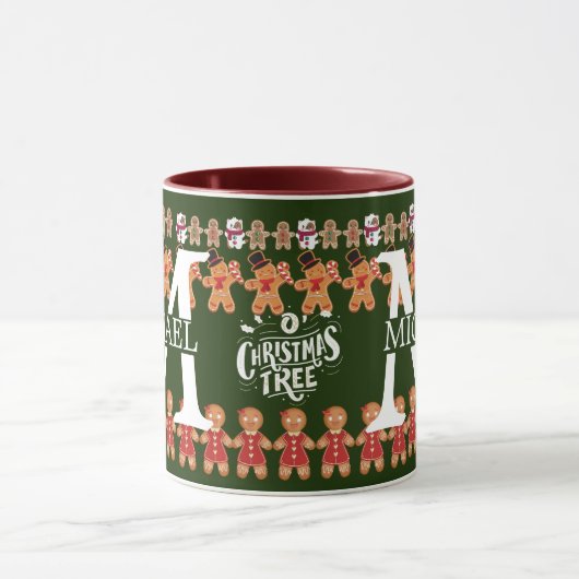 Modern Kerstmis Gebak Monogram Kerstvakantie Mok (Midden)