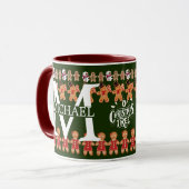 Modern Kerstmis Gebak Monogram Kerstvakantie Mok (Voorkant links)
