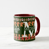 Modern Kerstmis Gebak Monogram Kerstvakantie Mok (Voorkant rechts)
