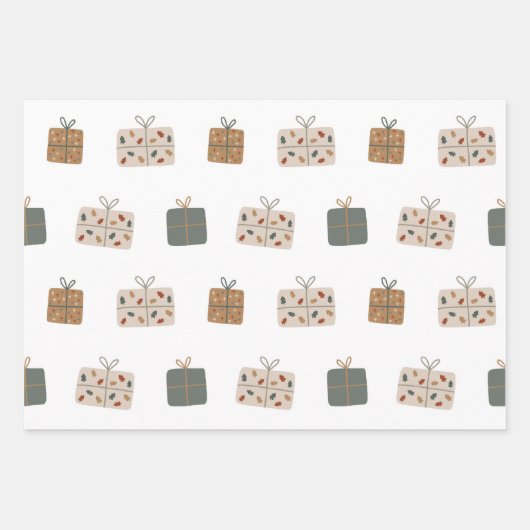 Modern | Kerstmis | Goud | Minimalistisch Inpakpapier Vel (Voorkant 2)