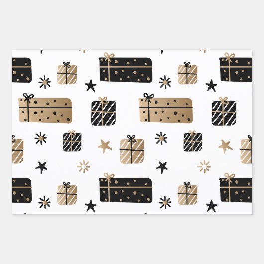 Modern | Kerstmis | Goud | Minimalistisch Inpakpapier Vel (Voorkant 2)