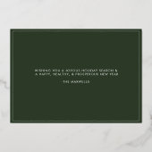 Modern Kerstmis Groen Foto Folie Feestdagenkaart (Achterkant)