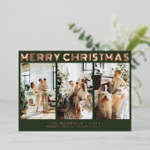Modern Kerstmis Groen Foto Folie Feestdagenkaart (Staand Voorkant)