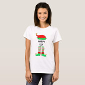 Modern Kerstmis Happy Elf T-Shirt (Voorkant volledig)