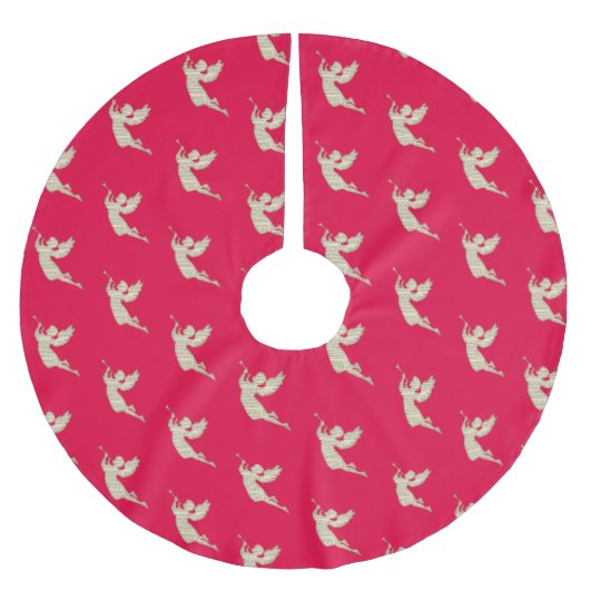 Modern Kerstmis Herald Angel Red Kerstboom Rok (Voorkant)