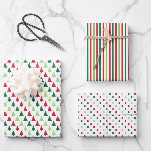 Modern Kerstmis Inpakpapier Vel (Voorkant)