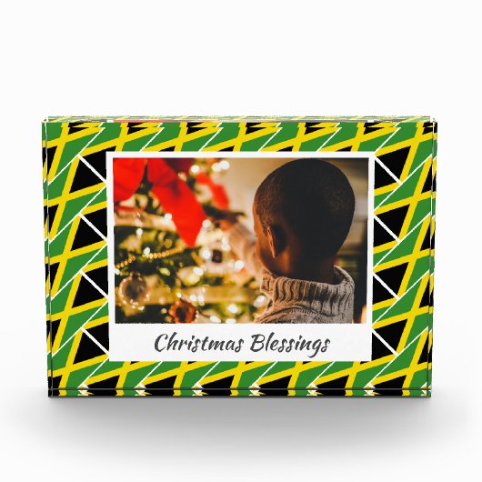 Modern Kerstmis JAMAICA FLAG Gepersonaliseerd Keep Fotoblokken (Voorkant)