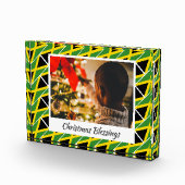 Modern Kerstmis JAMAICA FLAG Gepersonaliseerd Keep Fotoblokken (Rechts)