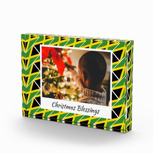Modern Kerstmis JAMAICA FLAG Gepersonaliseerd Keep Fotoblokken (Rechts)