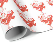 Modern Kerstmis Kerstman Patroon Cadeaupapier (Rol Hoek)