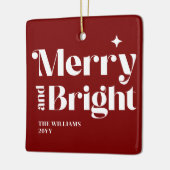 Modern Kerstmis Merry And Bright Keramisch Ornament (Links)