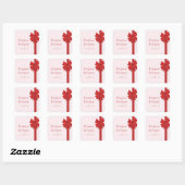 Modern Kerstmis Met Rode Lint Vierkante Sticker (Vel)