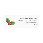 Modern Kerstmis minimalistisch retour adres label (Voorkant)