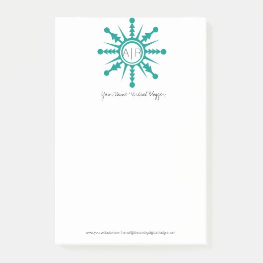 Modern Kerstmis Modern Sneeuwvlok Logo Post-it® Notes (Voorkant)