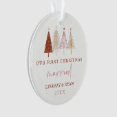Modern Kerstmis Na Onze Trouwdag Jonggehuwd Ornament (voorkant)