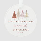 Modern Kerstmis Na Onze Trouwdag Jonggehuwd Ornament (voorkant)