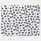 Modern Kerstmis Naadloos Patroon Fleece Deken (Voorkant (Horizontaal))