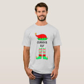 Modern Kerstmis Nieuwsgierig Elf T-Shirt (Voorkant volledig)
