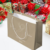 Modern Kerstmis rendier beige krabbel Groot Cadeauzakje