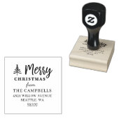 Modern Kerstmis Retouradres Rubberstempel (Gestempeld)
