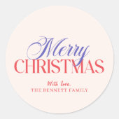 Modern Kerstmis Ronde Sticker (Voorkant)