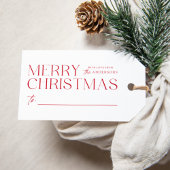 Modern Kerstmis Rood Cadeaulabel