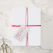 Modern Kerstmis Rood Cadeaulabel (Met Touw)