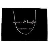 Modern Kerstmis Roze Zwart Holiday Groot Cadeauzakje (Achterkant)