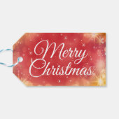 Modern Kerstmis Sneeuwvlokken Cadeau Cadeaulabel (Achterkant Horizontaal)