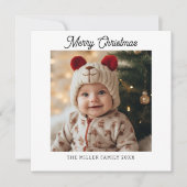 Modern Kerstmis Stijlvol Minimalistisch Script Ele Feestdagenkaart (Voorkant)