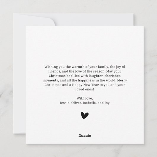 Modern Kerstmis Stijlvol Minimalistisch Script Ele Feestdagenkaart (Achterkant)