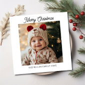 Modern Kerstmis Stijlvol Minimalistisch Script Ele Feestdagenkaart