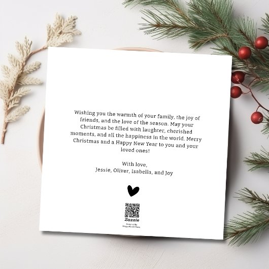 Modern Kerstmis Stijlvol Minimalistisch Script Ele Feestdagenkaart