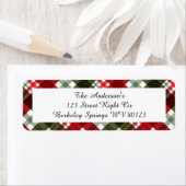 Modern Kerstmis Tartan Plaid Retouradres Etiket (Insitu)